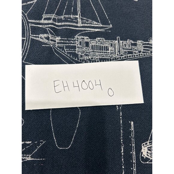Nautica Mens Polo Shirt With Sailboat Blueprint Print Navy Sz XL - Picture 7 of 8